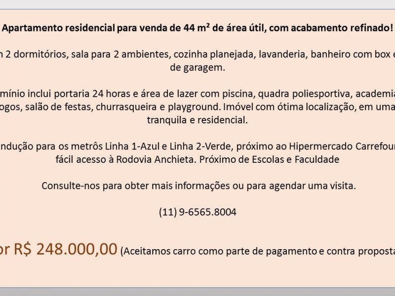 imóvel com 44m² - Jardim Maria Estela - São Paulo