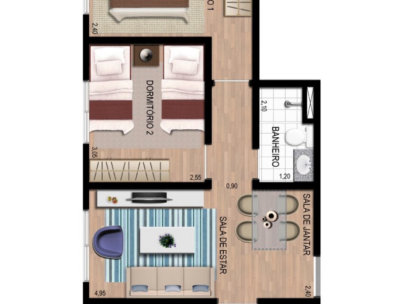 Apartamento à venda Jardim São Francisco com 66m² e 2 quartos por R$ 235.000 - 2015634094-perspectiva-ilustrada-da-planta-de-2-dorms-46m-0afda.jpg