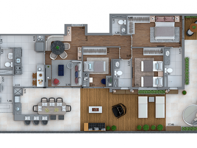Apartamento à venda Tatuapé com 106m² e 2 quartos por R$ 890.000 - 814545209-scena-tatuap-planta-1-pavimento-r00.png