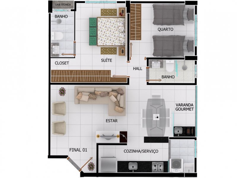 Apartamento à venda Vila Rosa com 60m² e 2 quartos por R$ 225.000 - 1791921663-thumbnail-img-2403.jpg