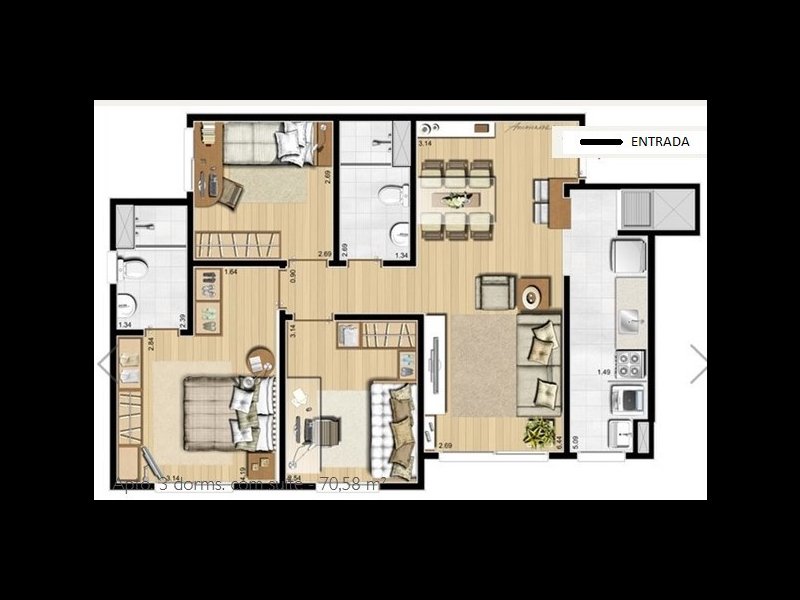 Apartamento à venda Partenon com 70m² e 3 quartos por R$ 399.000 - 1677017137-planta-apto-way.jpg