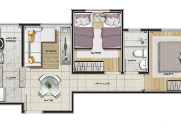 imóvel com 45m²