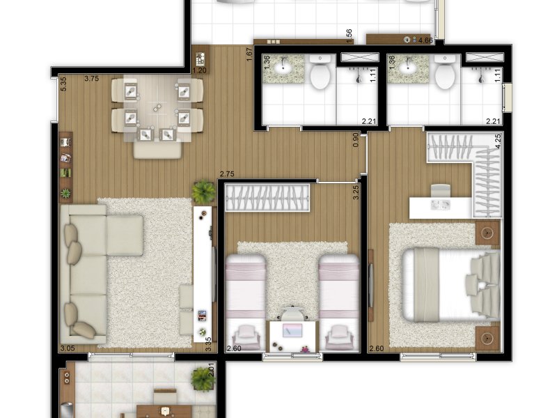 Apartamento à venda Tatuapé com 68m² e 2 quartos por R$ 495.000 - 1870879114-planta.jpg