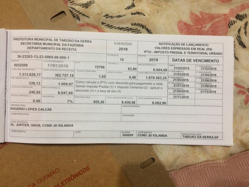 Casa de condomínio à venda Condomínio Iolanda com 340m² e 2 quartos por R$ 2.900.000 - 102816223-iptu-2019.jpg