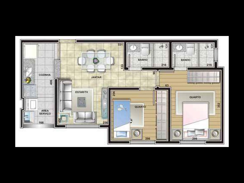 Apartamento à venda Campo Grande com 50m² e 2 quartos por R$ 150.000 - 138590309-planta1.jpg