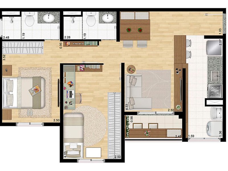 imóvel com 56m² - Planalto - São Bernardo do Campo