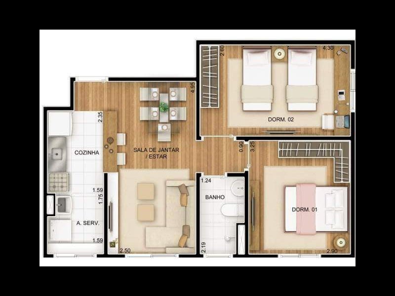 imóvel com 51m² - Jardim Sao Pedro - Barueri