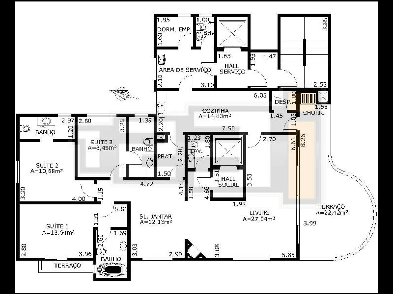 Apartamento à venda Vila Andrade com 178m² e 4 quartos por R$ 1.200.000 - 957545299-planta.png