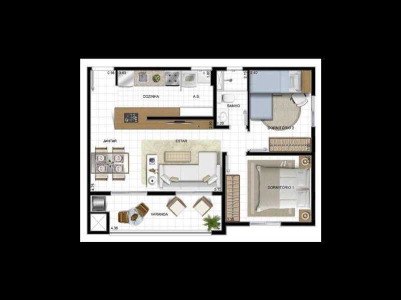 imóvel com 57m² - Capão Raso - Curitiba