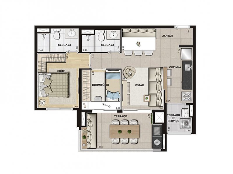 Apartamento à venda Jardim Prudência com 65m² e 2 quartos por R$ 570.000 - 1645709418-2dorms1suite-20170731-220002.jpg