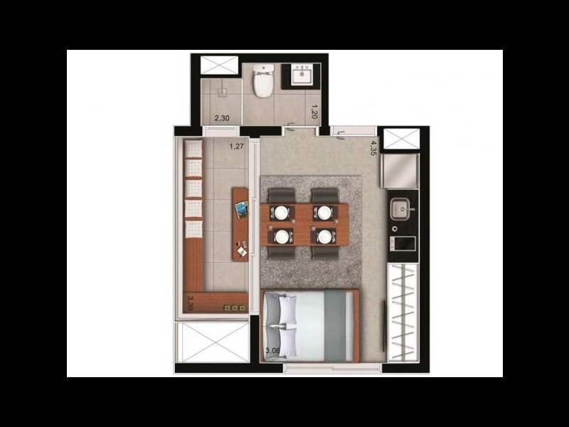 imóvel com 25m² - Vila Olímpia - São Paulo
