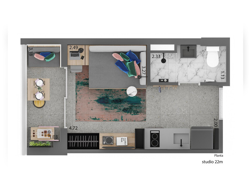 Studio à venda Jardim das Acácias com 22m² e 1 quarto por R$ 350.000 - planta.jpg