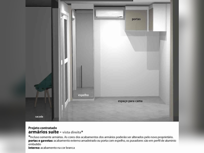 Studio à venda Jardim das Acácias com 22m² e 1 quarto por R$ 350.000 - vista-direita-armarios-fechados.jpg