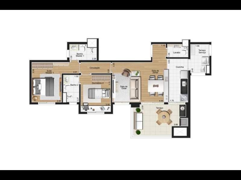 Apartamento à venda Vila Andrade com 109m² e 2 quartos por R$ 750.000 - 63252675-planta.jpg