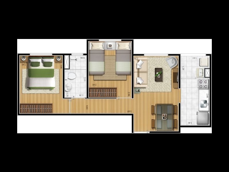 Apartamento à venda Jardim Maria Estela com 48m² e 2 quartos por R$ 290.000 - 1458162199-planta.jpg