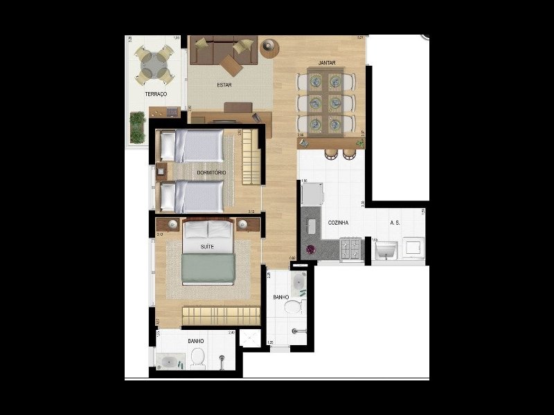Apartamento à venda Vila do Castelo com 66m² e 2 quartos por R$ 395.000 - 302376259-planta.jpg