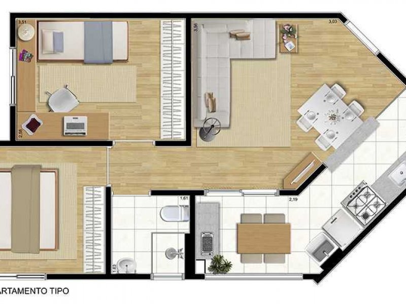 Apartamento à venda Vila Bela Vista (Zona Norte) com 48m² e 2 quartos por R$ 245.000 - 65925953-planta-baixa-apt.jpg