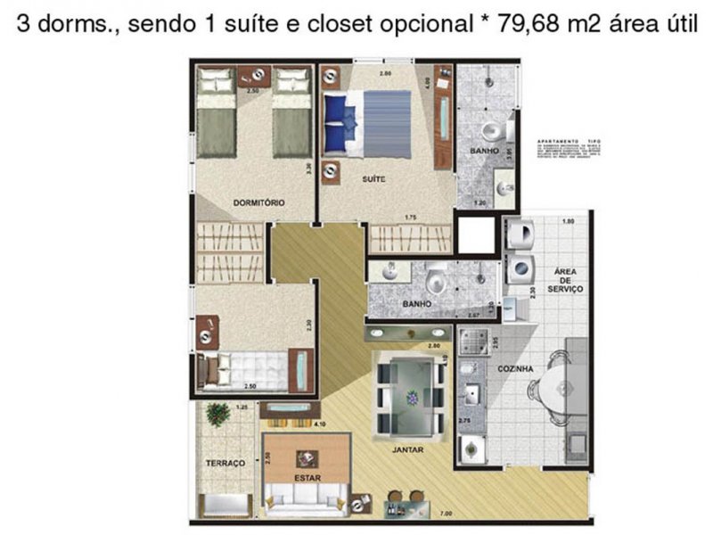 Apartamento à venda Jaguaribe com 80m² e 3 quartos por R$ 399.900 - 1412188518-plantaapto.jpg