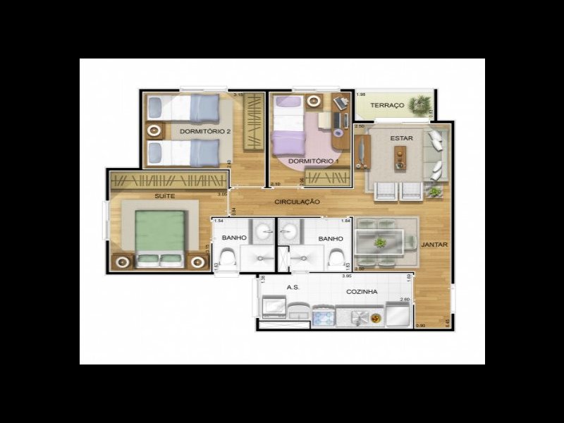 Apartamento à venda Jardim Santa Genebra com 60m² e 3 quartos por R$ 360.000 - 1273599986-zlumini.jpg