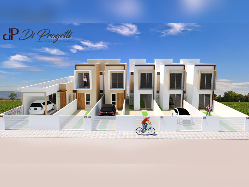 Casa à venda Centro com 65m² e 2 quartos por R$ 175.000 - 3-d-fachada-6-casas.jpg