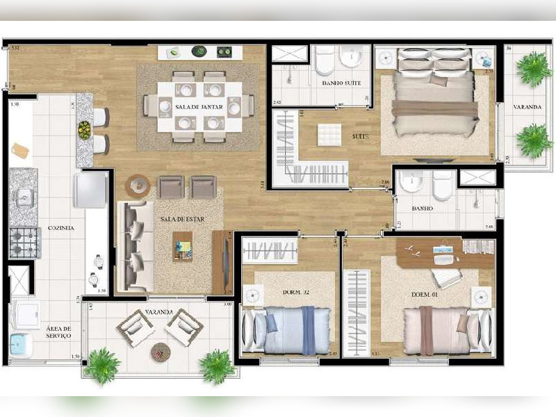 Apartamento à venda Quitaúna com 74m² e 3 quartos por R$ 360.000 - planta.jpg