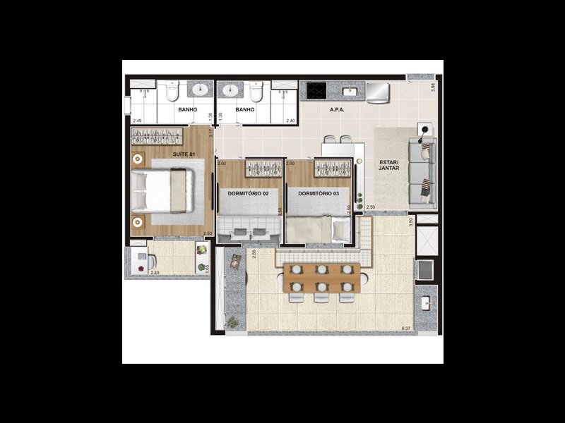 imóvel com 71m² - Santo Amaro - São Paulo