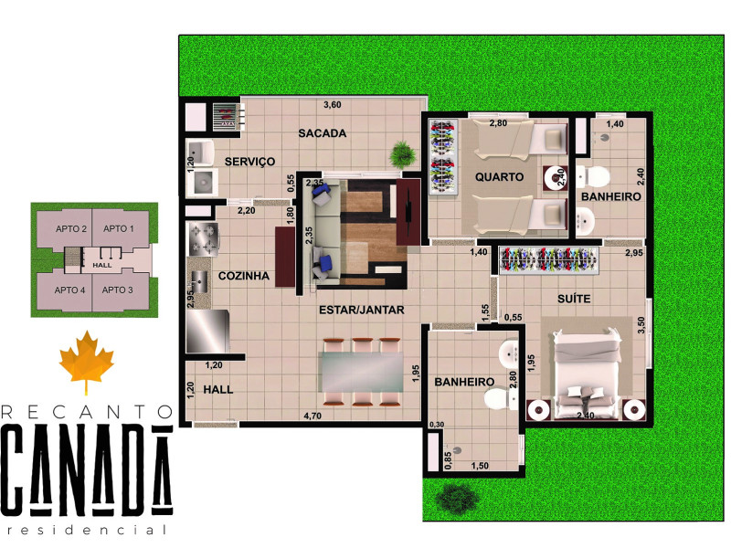 Apartamento à venda Canada com 63m² e 2 quartos por R$ 350.000 - 09-apto-garden-1.jpg