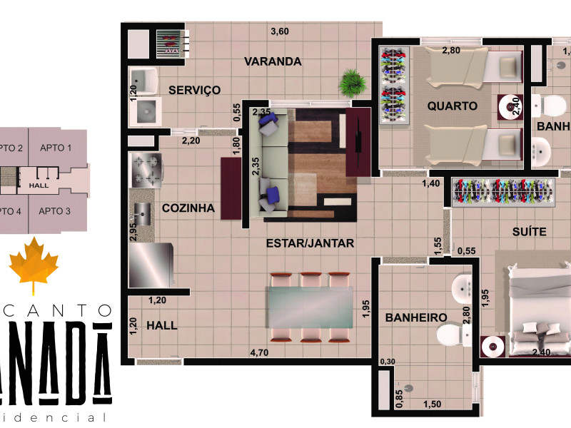 Apartamento à venda Canada com 63m² e 2 quartos por R$ 350.000 - 10-pavimento-tipo-1.jpg