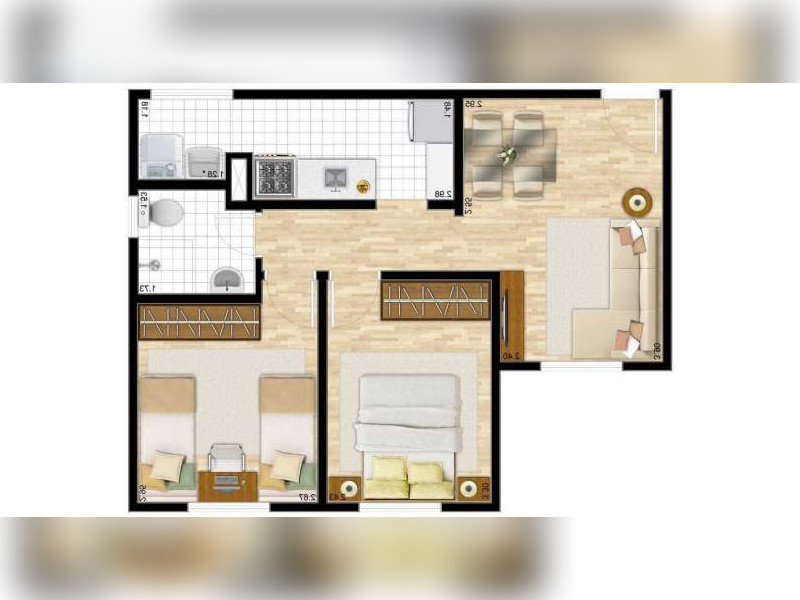 Apartamento à venda Jardim Petrópolis com 47m² e 2 quartos por R$ 130.000 - planta1.jpeg