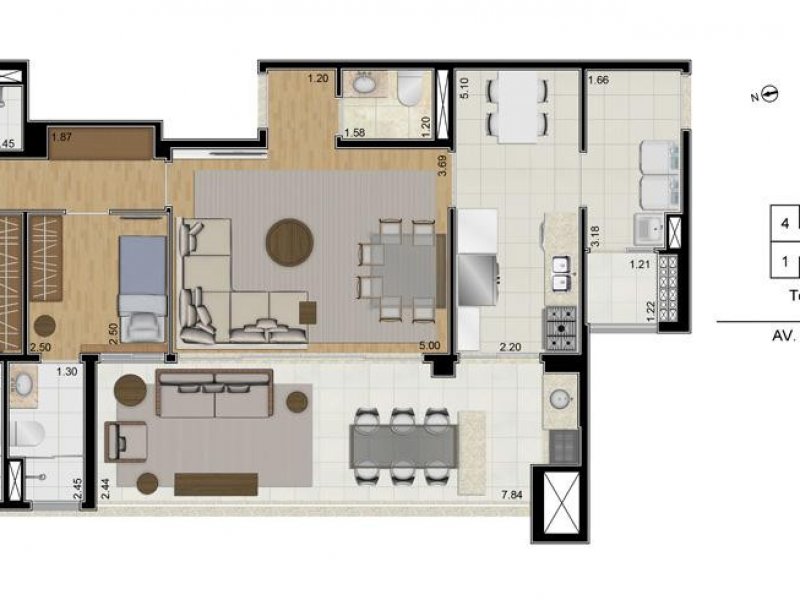 Apartamento à venda Vila Mogilar com 125m² e 3 quartos por R$ 840.000 - 1692580995-planta-do-apto-tipo-torre-b-final-1-125-m2-privativos-do-1o-ao-27o-andar.jpg