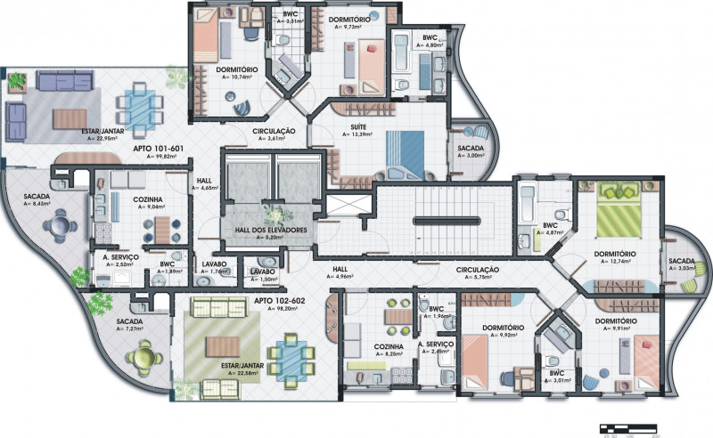 Apartamento à venda Agronômica com 136m² e 3 quartos por R$ 1.640.000 - 577769137-planta-humanizada-do-tipo.jpg