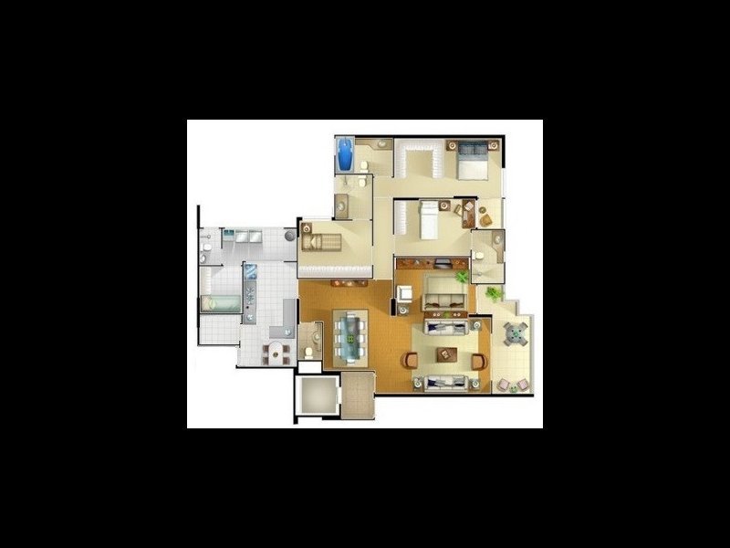 Apartamento à venda Barcelona com 150m² e 4 quartos por R$ 980.000 - 896532232-planta-ilustrada-sugestao-de-moveis.jpg