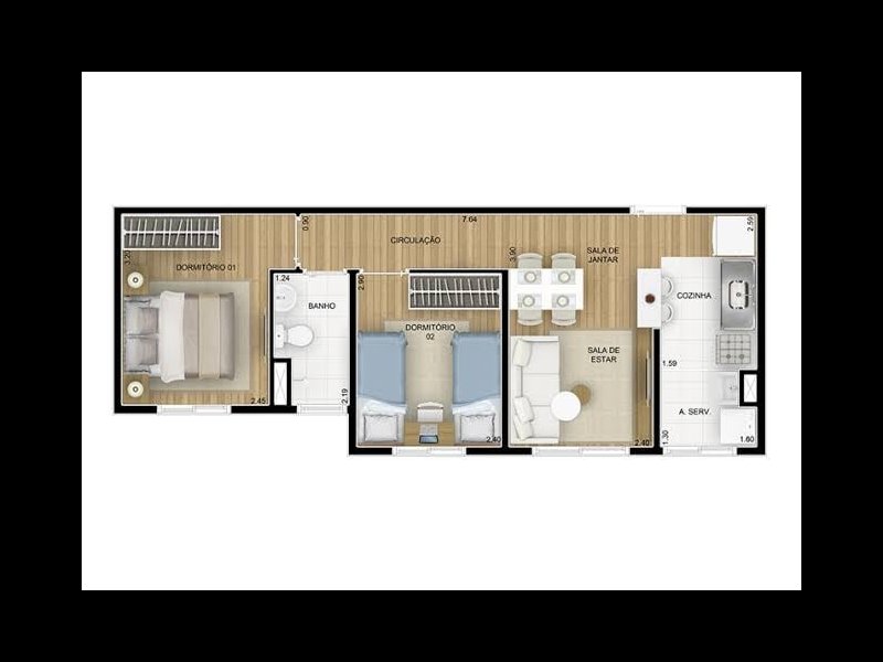 imóvel com 43m² - RP3 (Regiões de Planejamento) - Mauá