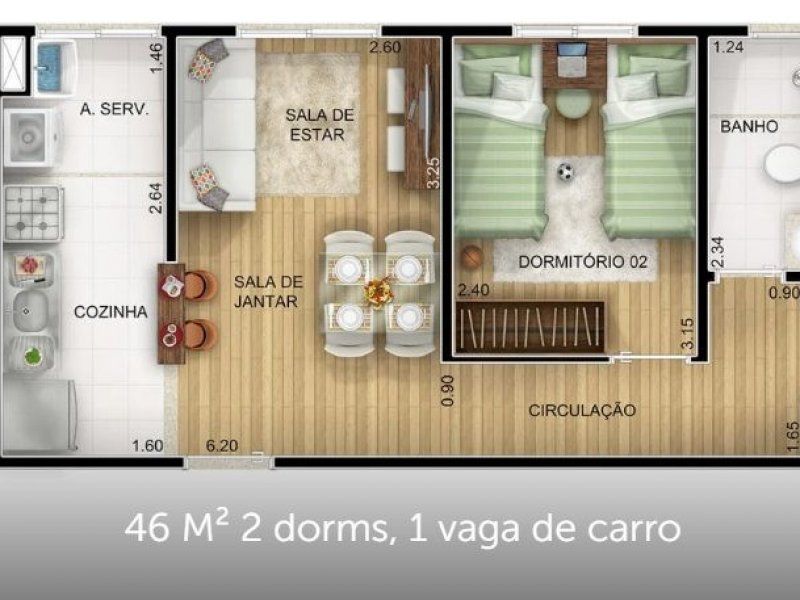 Apartamento à venda Colônia (Zona Leste) com 46m² e 2 quartos por R$ 298.850 - 68088673-planta.jpg