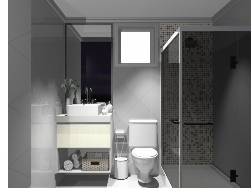 Apartamento à venda Vila Santa Teresa (Zona Sul) com 57m² e 2 quartos por R$ 350.000 - 1342266190-banheiro-social.jpg