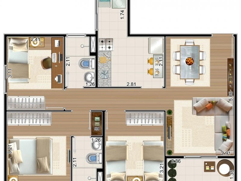 Apartamento à venda Jd didinha  com 69m² e 3 quartos por R$ 280.000 - 1689671323-fb922350-68ac-47f2-aa88-b6dd725052b1.jpeg