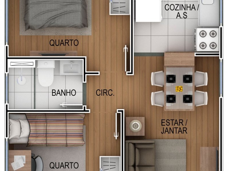 imóvel com 46m² - Pinheirinho - Curitiba