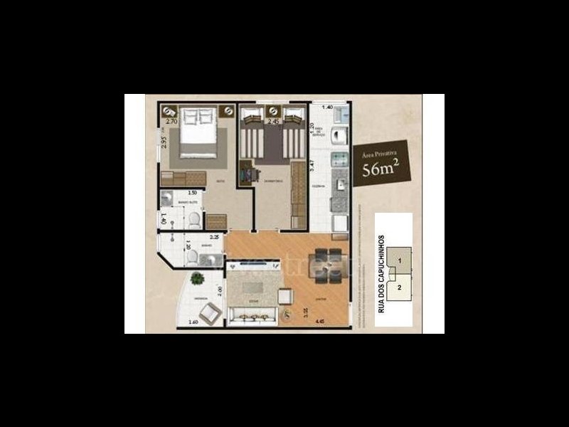 Apartamento à venda Vila Alpina com 56m² e 2 quartos por R$ 320.000 - 210566979-capuchinhos-3.jpg