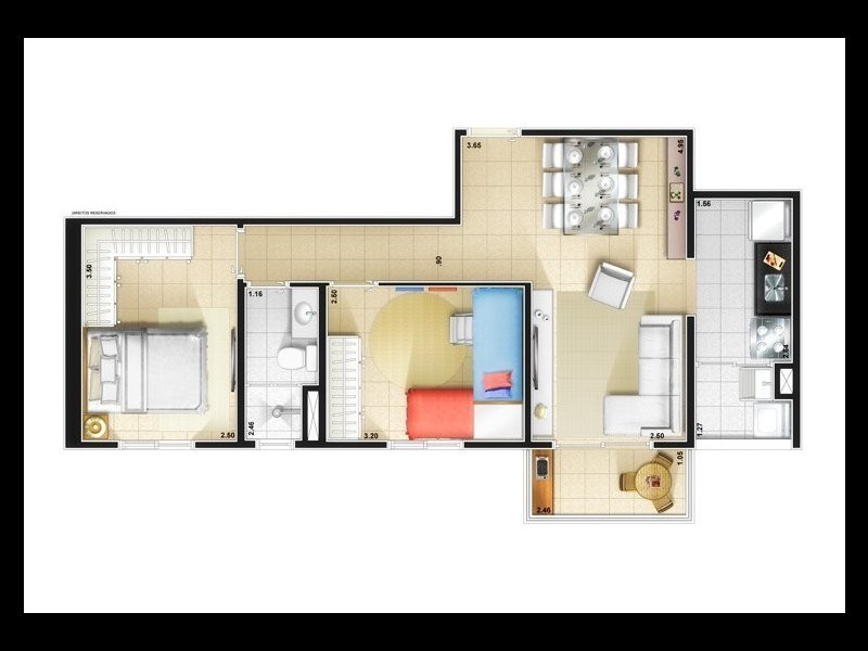 Apartamento à venda Parque residencial da Lagoinha com 54m² e 2 quartos por R$ 210.000 - 1967093680-imagem-planta.jpg