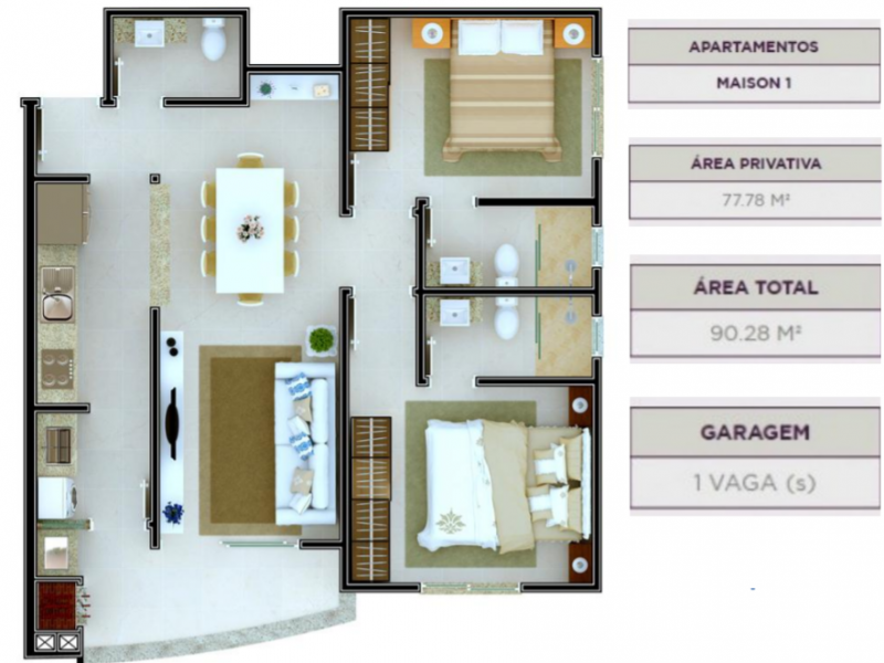 imóvel com 77m² - São Francisco de Assis - Camboriu