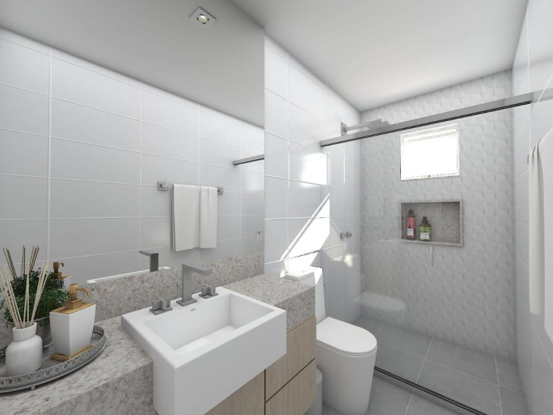 Apartamento à venda Centro com 80m² e 2 quartos por R$ 400.000 - 3d-banheiro-suite.jpg