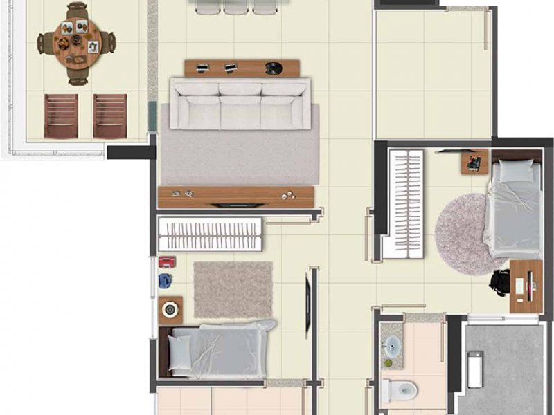 Apartamento à venda Alphaville Flamboyant Residencial Araguaia com 105m² e 3 quartos por R$ 520.000 - 1085236964-plantas-europark-105-04-1.jpg