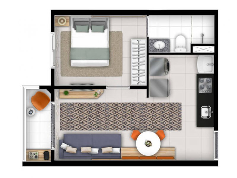 Apartamento à venda Brás com 32m² e 1 quarto por R$ 240.000 - 1083153511-plan-01.jpg