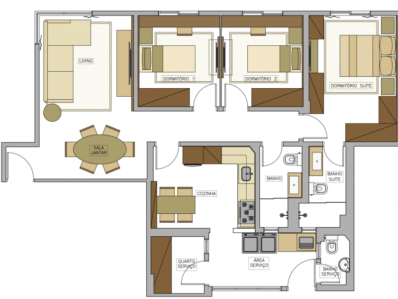 Apartamento à venda Centro com 96m² e 3 quartos por R$ 500.000 - 1119924847-planta.png