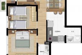 Apartamento à venda Vila do Castelo com 66m² - 2 dormitórios -  vagas - R$ 400.000 - 89626797-planta.jpg