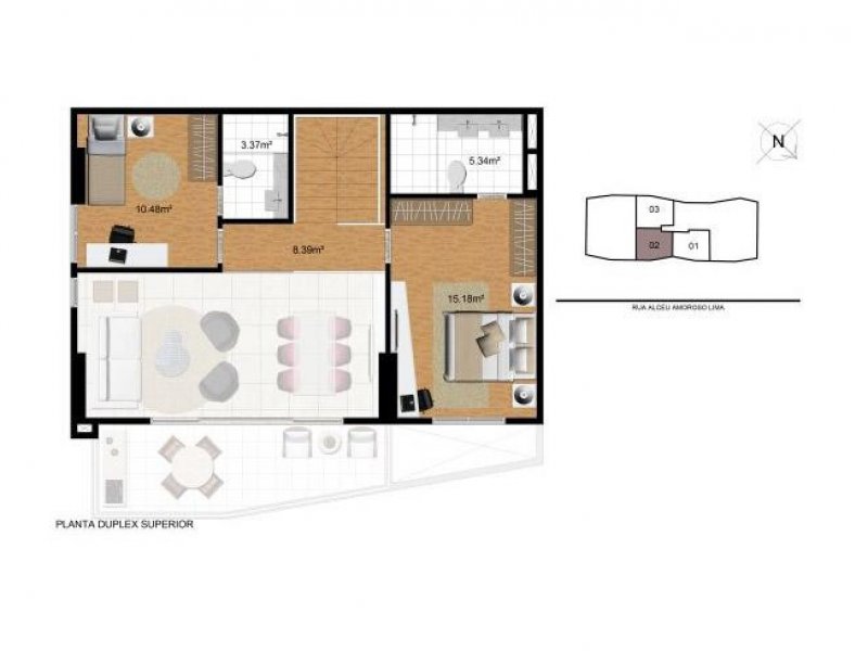 Apartamento à venda Caminho das Árvores com 120m² e 3 quartos por R$ 850.000 - 95711074-planta-duplex-andar-superior.jpg