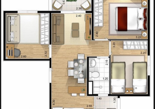 imóvel com 56m²
