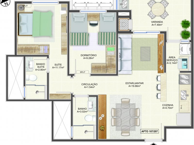 Apartamento para alugar Campeche com 73m² e 2 quartos por R$ 605.000 - 1402909230-humanizada-tipo-abc-107-207.jpg