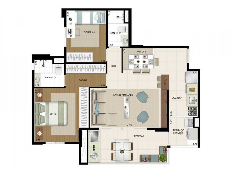 imóvel com 79m² - Vila Bertioga - São Paulo