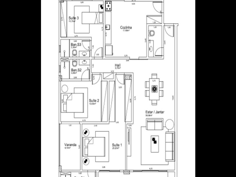 Apartamento à venda Parque Ipiranga com 170m² e 3 quartos por R$ 655.000 - 1991394770-plantajpeg.jpg